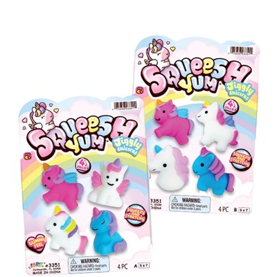 Squeesh Yum 4pc Jiggly Unicorns 752570